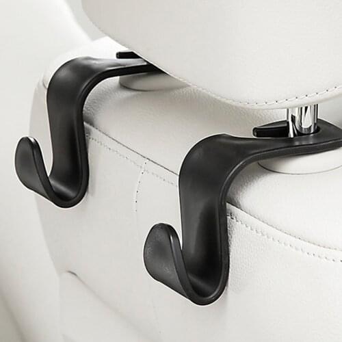 1pc L-shaped Car Storage Bag Seat Back Hook Car Hidden Headrest Hanger Wallet Shopping Bag Car Supplies Storage Hanger Hook