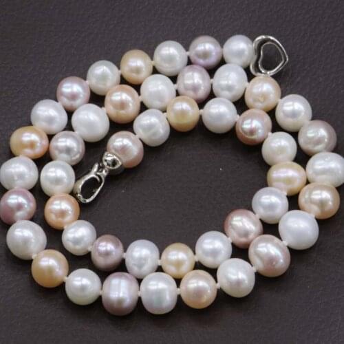 10-11mm natural FW pearl necklace 50cm long white or multicolosr #319