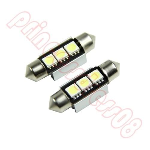 1X 36mm 3 LED 5050 SMD 6418 White CANBUS Error Free Dome Car Light Lamp Bulb 1XCF