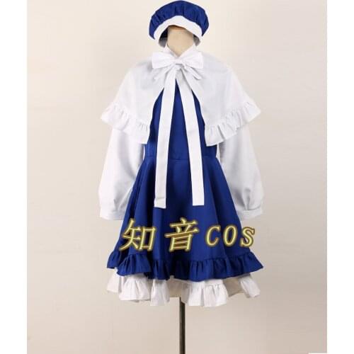 2016 Japan Anime Cardcaptor Sakura Tomoyo Daidouji Cosplay Costume Lolita Dress+Cape+Hat