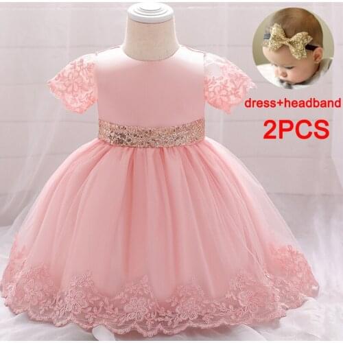 2020 Summer Infant 1 Year Birthday Dress For Baby Girl Clothes Sequin Dress Princess Dresses Party Ceremony Gown Child Clothes