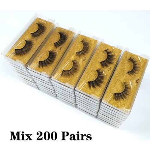 Wholesale 3d mink false eyelashes 30/50/100/200 pairs fluffy wispy fake lashes natural long makeup lash extension in bulk