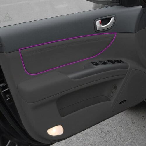 4pcs Microfiber Leather Car Door Armrest Panel Cover Sticker Trim For Hyundai Sonata 2005 2006 2007 2008