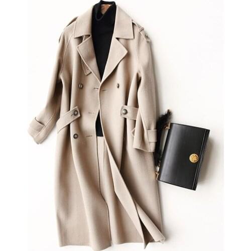 4040 Fashion 300% Wool Coat Female Autumn Winter Long Jackets Women Trench Coats Womens Clothing casaco feminino 37305