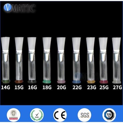 Free Shipping 14G-27G Dispensing Needle Brush Double Screw Thread Needles Efd Soft Brush Needle Flat 6mm Mouth Dispenser Needle