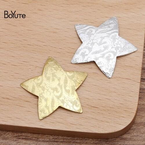 BoYuTe (50 Pieces/Lot) 28MM Metal Brass Floating Star Materials Diy Hand Made Jewelry Accessories Wholesale