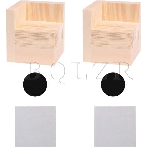 BQLZR 2Pcs Semi-closed Bed Risers Wooden Color Furniture Risers for Sofa Table