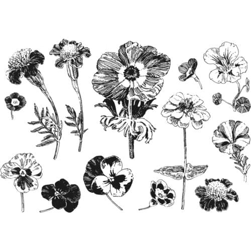 Flower stamp Clear Stamp for Scrapbooking Transparent Silicone Rubber DIY Photo Album Decor 0805