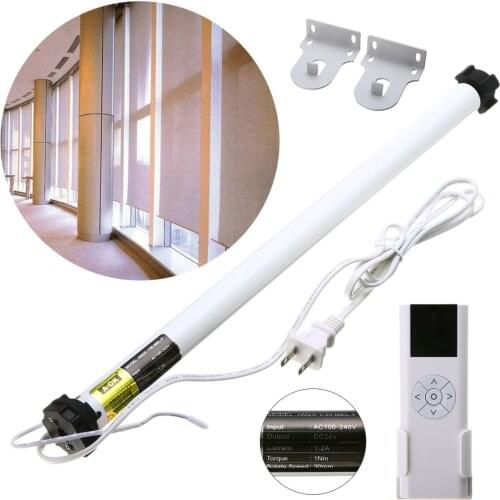 AC 100-240V Electric Roller Shade Tubular Motor with Remote Control Home Decoration for Curtain Shade Roller Blinds Mayitr