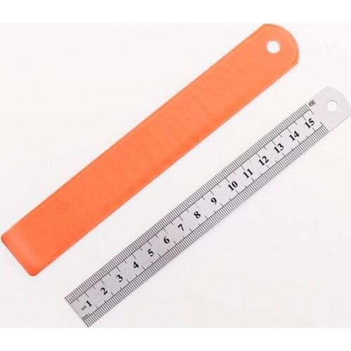 2pcs/lot Korea Creative stainless steel brief lovelier functional metal drawing bookmark ruler Office & School Supplies G081