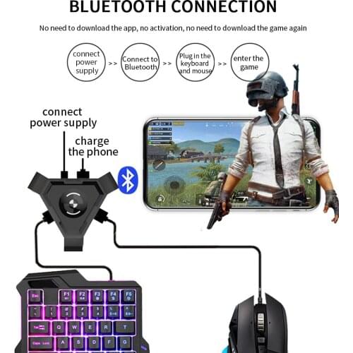 PUBG Mobile Gamepad Controller Gaming Keyboard Mouse Converter For Android IOS Phone to PC Bluetooth 4.1 Adapter Plug and Play