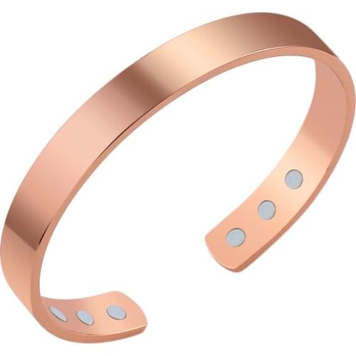 Unisex Magnetic Pure Copper Energy Magnetic Healthy Care Bracelets Bangle Healthy Jewelry Fitness Gold Color Men womens bangle