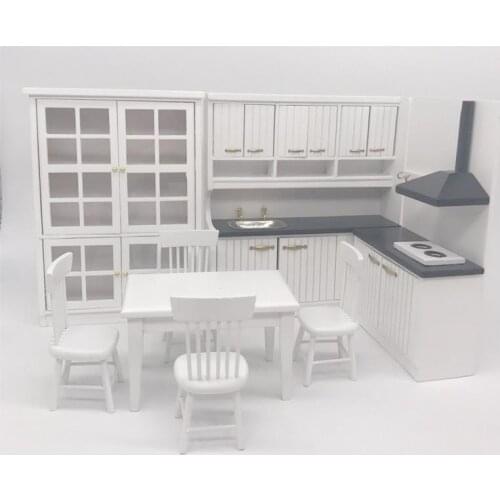 1:12 Dollhouse Furniture toy for dolls Miniature cabinet cooking stove wooden kitchen sets pretend play toys for girls gifts