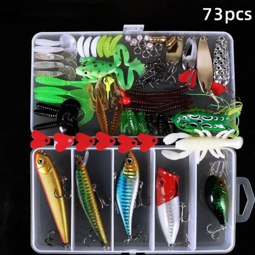 Lure Set Artificial Bait Freshwater Seawater Fake Bait Hard Bait Thunder Frog Horse Mouth Melon Seed Sequin Soft Bait