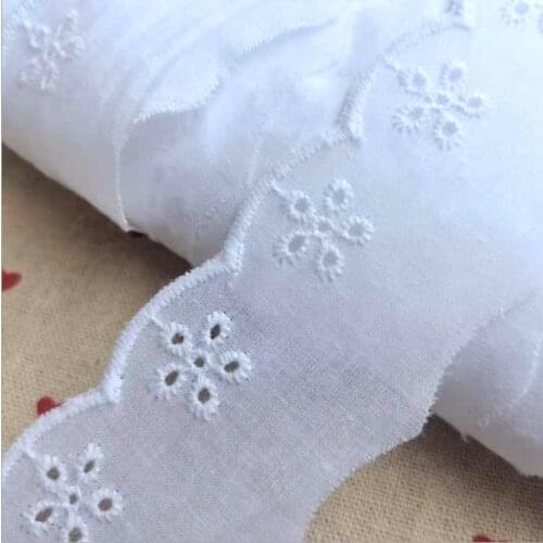 New Arrival 5 Meters/lot 1.5CM Width Light Pink Cotton Cloth Embroidery Lace Trim Hot Sale Home Beautiful DIY Lace Fabric