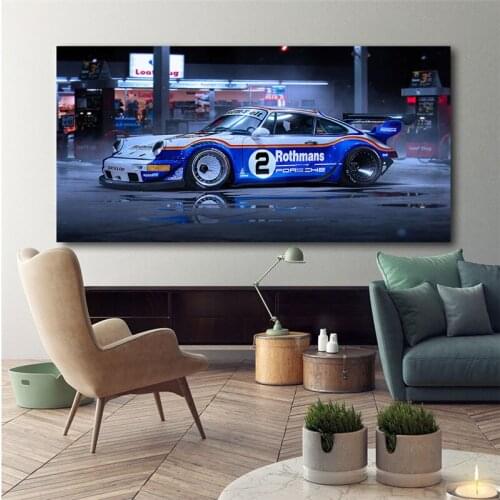 Unframed Manipulated Sport Car Race Cars Vehicle Fabric Poster Living Room Home Decor Wall Decorative Canvas Painting Art Prints