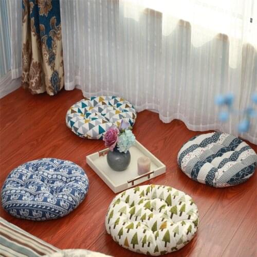Cushion Sofa Chairs Seat Pad Chair Back Cotton Floor Cushion Round Thickened Pouf Japanese Tatami Mat Futon Seat PP Cotton