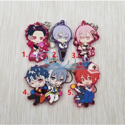 T894 Anime idolish7 Rubber Keychain Key Ring Race Straps cosplay