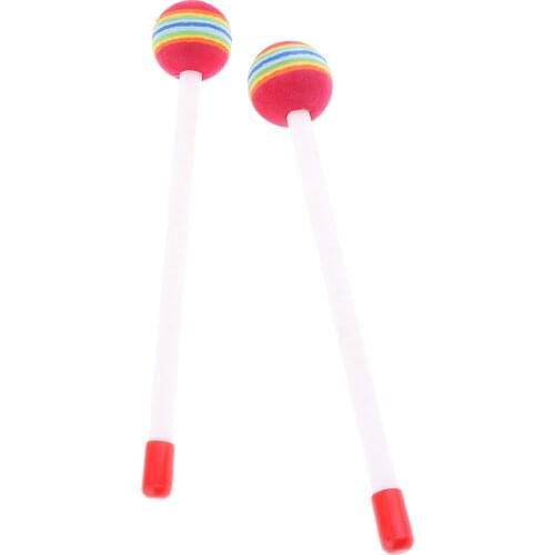 Hand Percussion Hand Drum Mallets Lollipop Head for Baby Children Music Toys Drum Knock Hammers Sticks