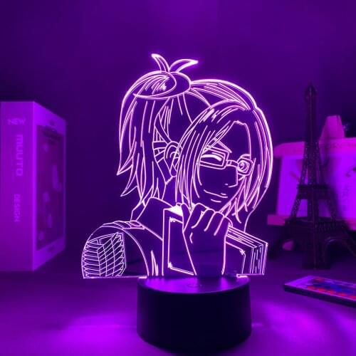 Attack on Titan Hange Zoe Led Panel Lights Anime Figure Gift To Girlfriend Lamp Be Night Dorm Room Lightings anime light