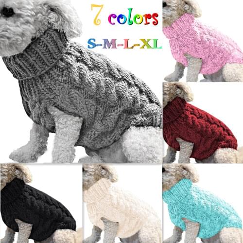Warm Dog Cat Sweater Clothing Winter Turtleneck Knitted Pet Cat Puppy Clothes Costume For Small Dogs Cats Chihuahua Outfit Vest