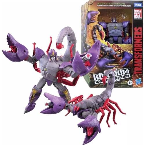 Hasbro Transformer Toys Generations War for Cybertron: Kingdom Deluxe Class WFC-K23 Predacon Scorponok Action Figure Model Toy