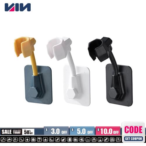 Universal 360 Degree Adjustable Shower Head Rack Bracket Wall Mounted Hook Showerhead Holder Base Shelf Bathroom Bath Accessory