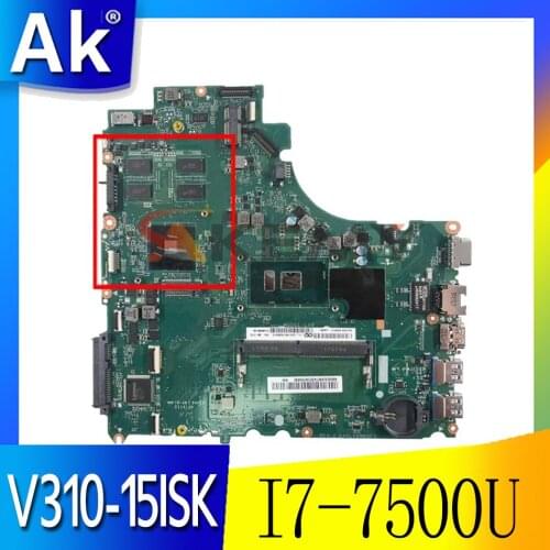 High quality 5B20M31659 for Lenovo Ideapad V310-15ISK Laptop Motherboard DA0LV6MB6F0 SR2ZV I7-7500U 100% Tested