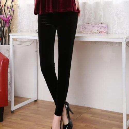 Womens Candy Pants Pencil Trousers 2020 Winter Fall Velvet Stretch Pants For Women Slim Ladies Jean Trousers Female