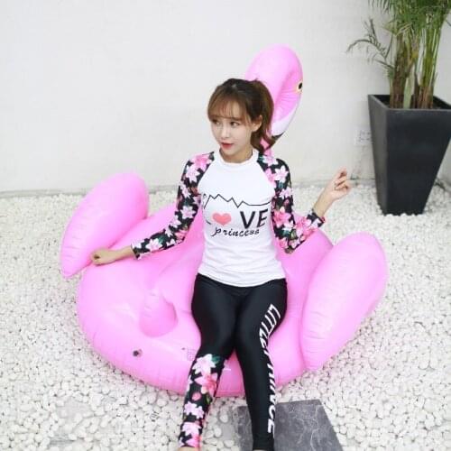 Multifunction tight pattern sunscreen grapheme slim flatter long sleeve two piece surfing snorkeling women swimsuit
