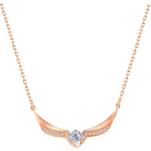 I Do Wings Series 2021 Trend Real 18 K Gold Necklace Genuine Diamond Necklace Excellent Fine Jewelry Anniversary Gift for Lover