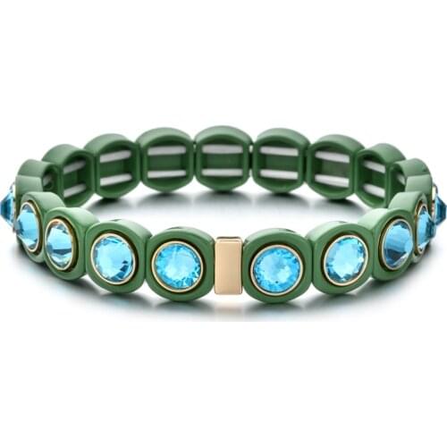 ZMZY Charm CZ Crystal Bracelet Tila Beads Bracelets Bohemian Colorful Women Rainbow Jewelry Handmade Bracelets Bangles