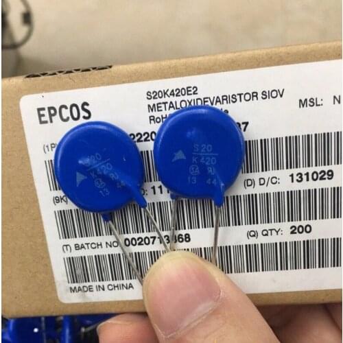 100% orginal and new S20K420E2 EPCOS S20K420 B72220S2421K101 VARISTOR 680V 10KA DISC 20MM best qualtiy