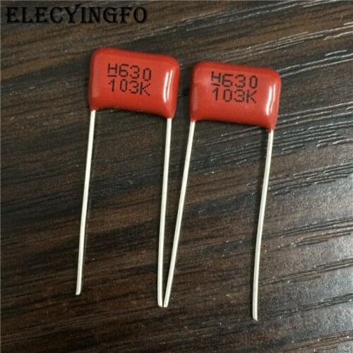 100Pcs CBB 103 630V 103K CBB21 0.01uF 10nF P10 Metallized Polypropylene Film Capacitor