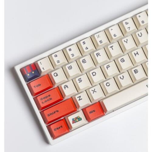 127-key Mario PBT Sublimation Keycap Mechanical Keyboard 87/104 Keycap Original Highly DIY Personalized Keycap Key Caps Covers