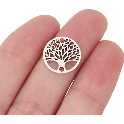 50 x Silver Color Life Tree Connectors Charms Pendants Beads for Bracelet Jewelry Making Accessories 16mm
