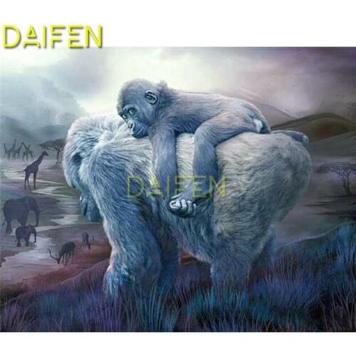 Full Square Diamond embroidery orangutan giraffe Elephant forest 5D DIY Diamond painting Cross stitch Full Round Diamond mosaic