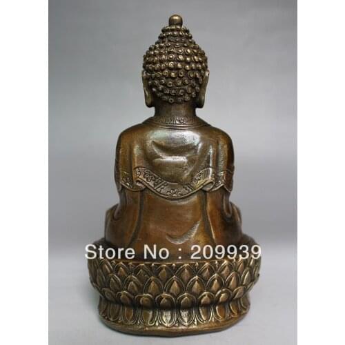 Bir 00888 Rare Tibet Pure bronze Buddhism Buddha Sakyamuni Buddha Statue