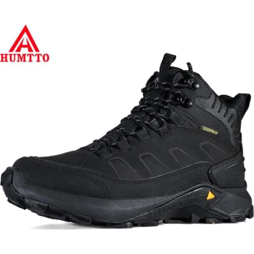 HUMTTO Genuine Leather Waterproof Hiking Boots Breathable Outdoor Man Hunting Climbing Shoes Men Women Trekking Mens Sneakers