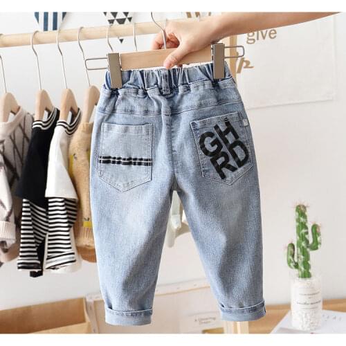 Spring Autumn Boys Jeans Kids Pants Childrens Stretch Pants Baby Single Pants Trousers Casual Pants For Boys