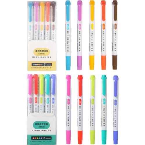 Double Nib Mild liner Highlighters Markers Pens Drawing Skewing Painting Art Manga colored Marker Pen Student Stationery