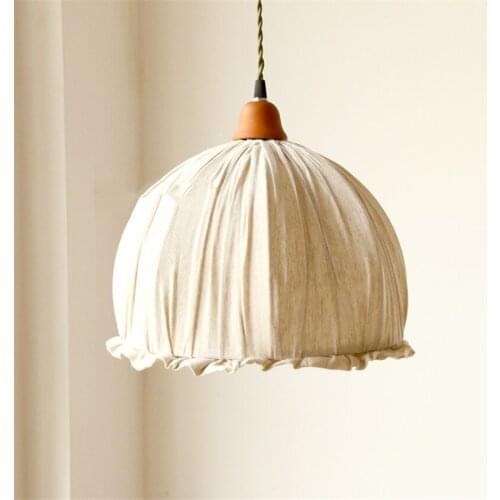 European Country Cloth Pendant Lights Bedroom Bedside Living Room Study Corridor Holder E27 Pendant Lamps Home Deco Lighting