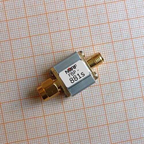 FBP-881s 881 (868-895) MHz GSM900 dedicated SAW bandpass filter, 27MHz bandwidth, SMA interface
