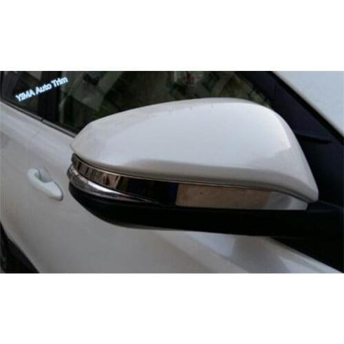 Lapetus For TOYOTA RAV4 RAV 4 2013 2014 2015 Stainless Steel High Quality Side Door Mirror Protect Strip Streamer Cover Trim