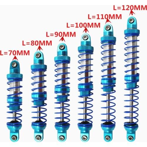 Oil Adjustable 70mm 80mm 90mm 100mm 110mm 120mm Metal Shock Absorbers For 1/10 RC Car Parts Crawler Truck Axial SCX10 TRX4 D90