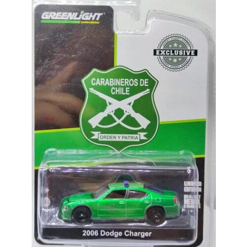 Green light 1:64 2006 Dodge Charger Police Diecast Collection of Die-casting Simulation Alloy Model Car Children Toys