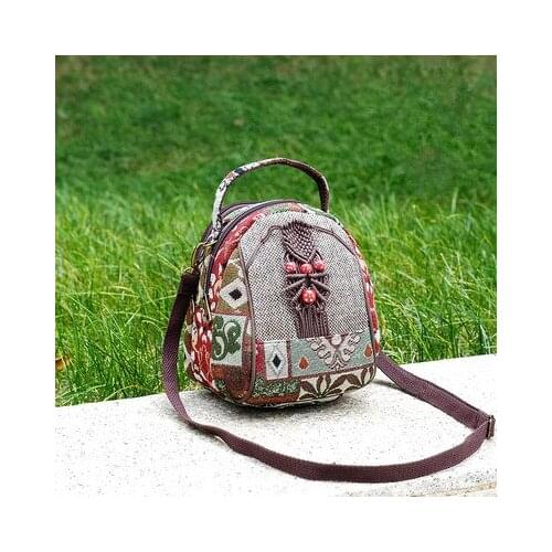 Fashion String Appliques Women Mini Shopping Handbags!All-match Floral Appliques Shoulder&Handbags Nice National Canvas Carrier