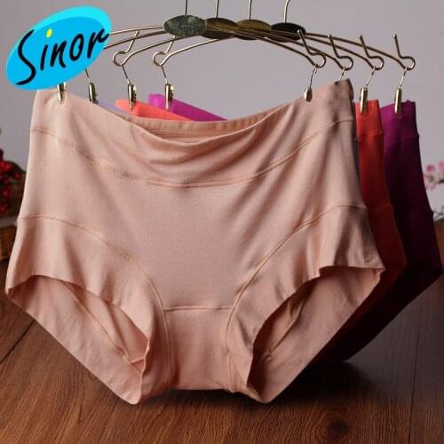 [Bottom Price]Large Size Underwear Womens 200 Jin Modal Mother Womens Cotton Mid-Waist Seamless Middle-aged Boxers Triangle