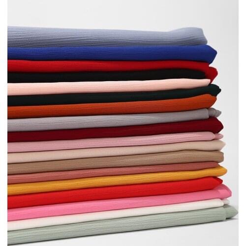 2019 NEW women chiffon solid color muslim head scarf shawls and wraps pashmina bandana female foulard crinkle hijab stores