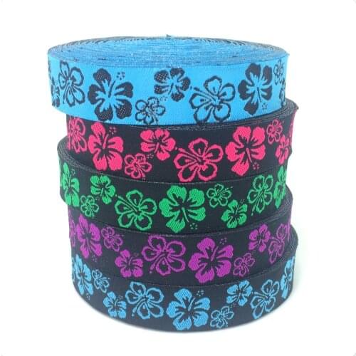 NEW 5 different colors wholesale 5/8" 16 mm 5yards/lot Polyester Woven Jacquard Ribbon with Butterflies flowers dandelion